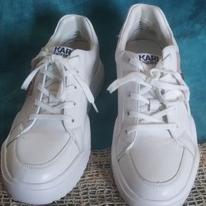 Women's leather lace-up sneakers size 8.5M/39B. Karl Lagerfeld